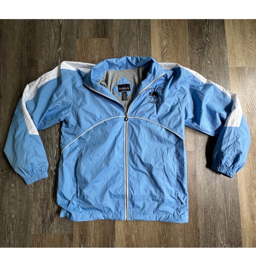 Holloway Windbreaker Jacket Unisex Small Blue Starrs Mill Football Full Zip